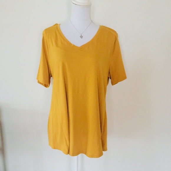 Terra & sky yellow v neck short sleeve tunic - Picture 1 of 7